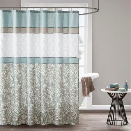 510 DESIGN 510 Design 5DS70-0094 72 x 72 in. Printed & Embroidered Shower Curtain - Blue 5DS70-0094